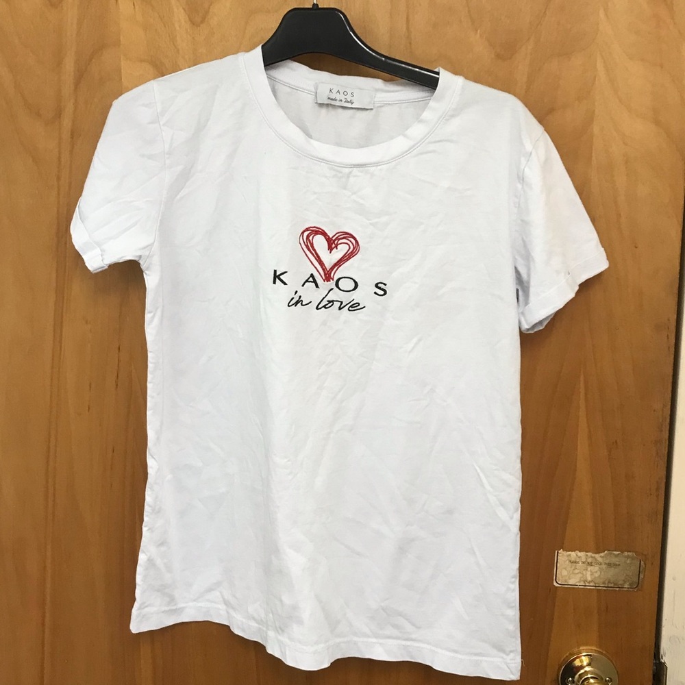 Kaos Italy White cotton T-Shirt Woman sz M